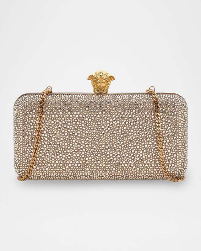 Crystal-Embellished Medusa Clutch Bag